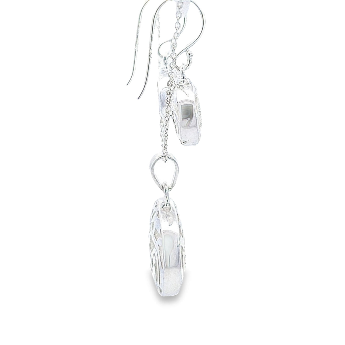 Floral cut-out circular pendant and earring matching set 36700 - Armin Lowe Jewellers
