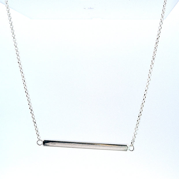Sterling silver horizontal bar necklet, adjustable 33302