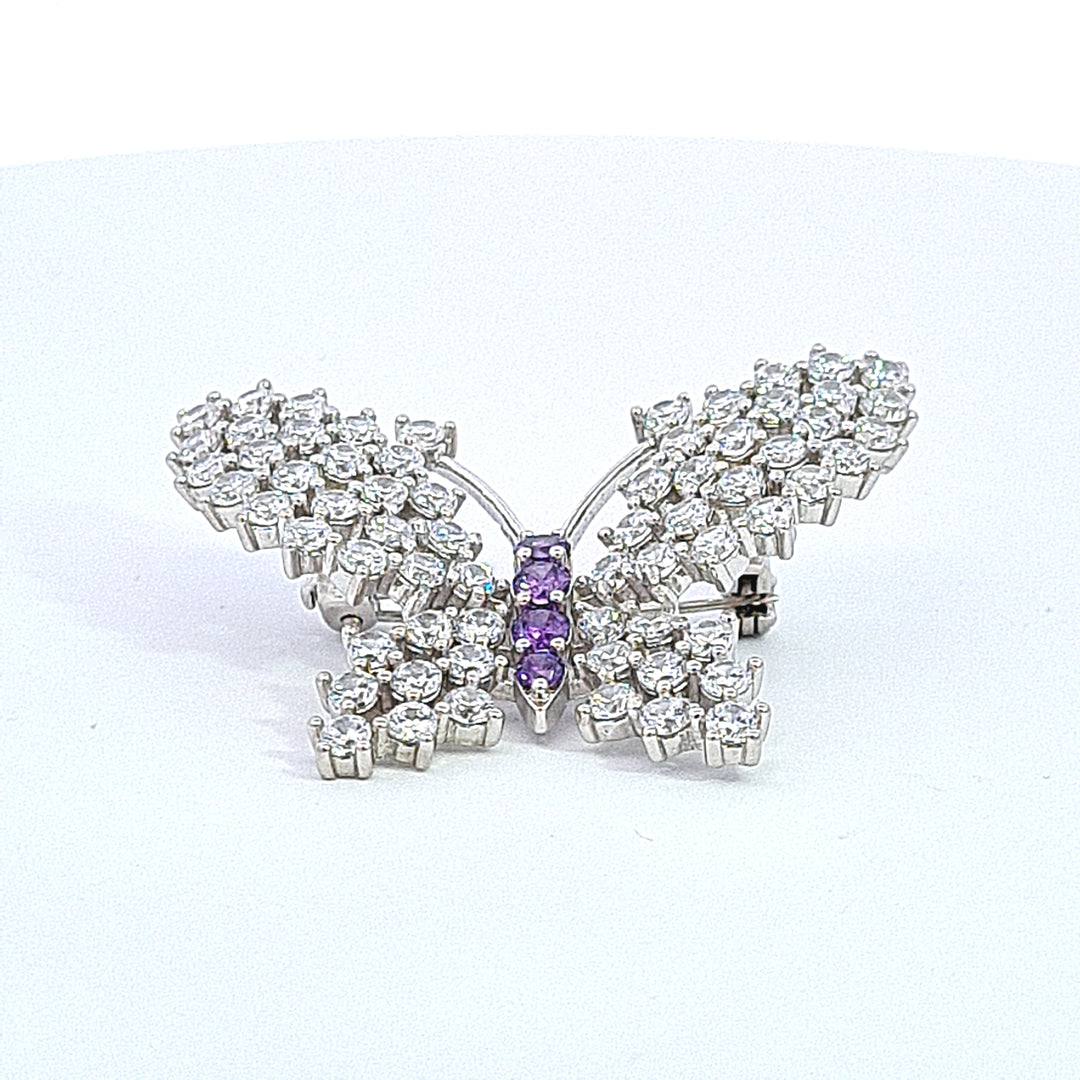 CZ set Butterfly brooch  36696 - Armin Lowe Jewellers