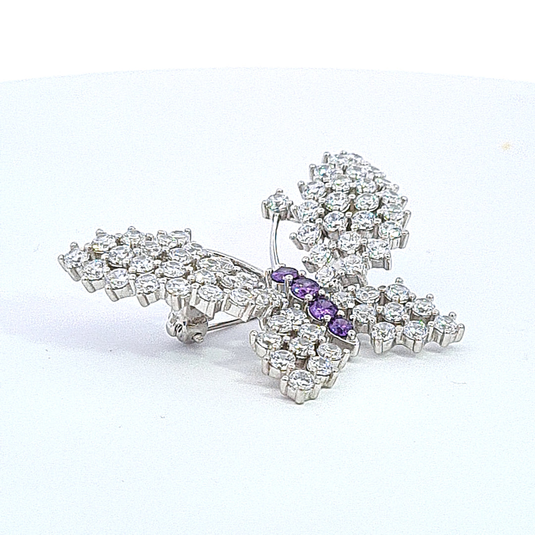 CZ set Butterfly brooch  36696 - Armin Lowe Jewellers