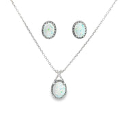 Syn Opal Pear drop pendant and earring set 36691