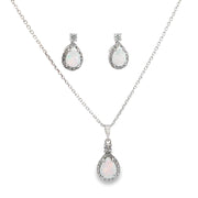 Syn. Opal pendant and earrings set 36671