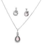 Syn. Opal pendant and earrings set 36671