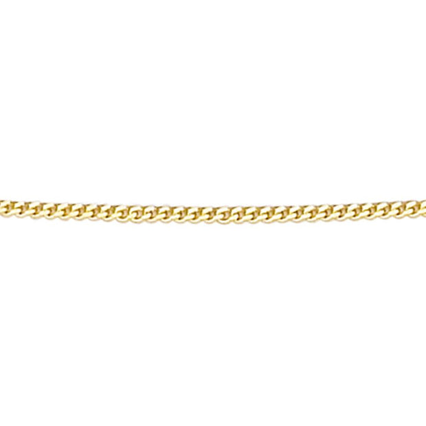 9ct yellow old diamond cut curb link chain, adjustable 16"/41cm   18"/46cm, suitable for pendants. 32020