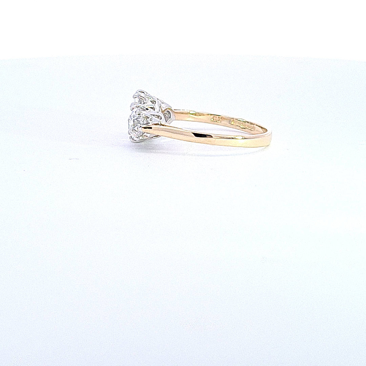 Gold Oval and round CZ 3 stone ring 37023 - Armin Lowe Jewellers