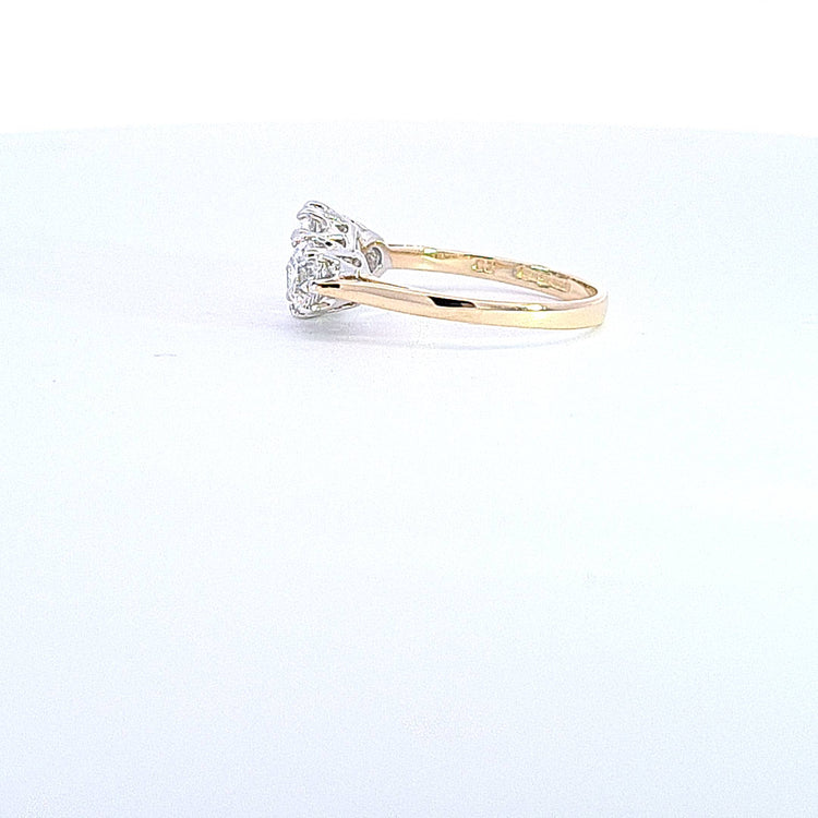Gold Oval and round CZ 3 stone ring 37023 - Armin Lowe Jewellers