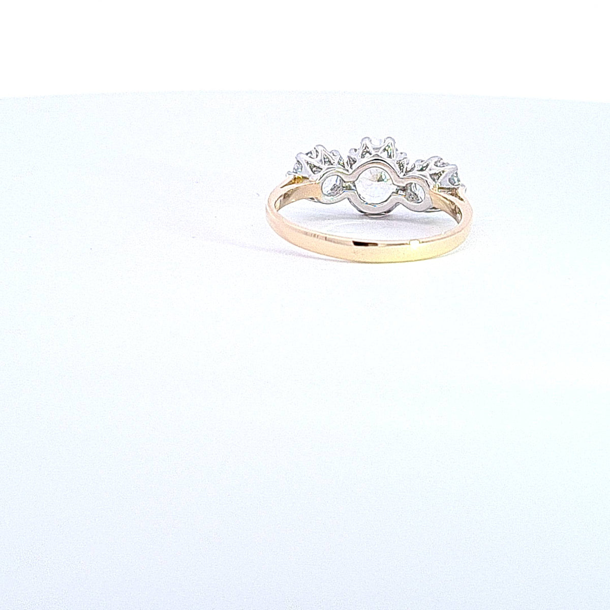 Gold Oval and round CZ 3 stone ring 37023 - Armin Lowe Jewellers