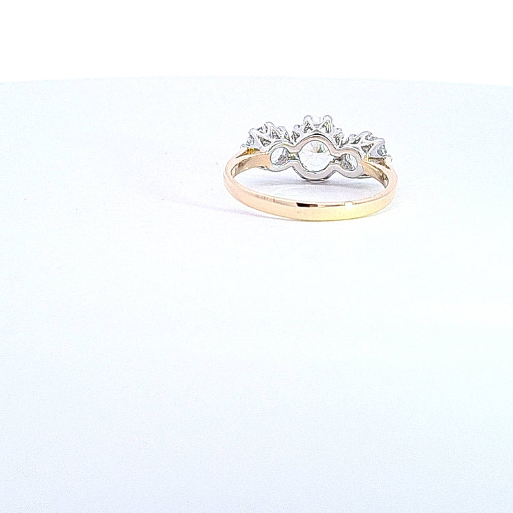 Gold Oval and round CZ 3 stone ring 37023 - Armin Lowe Jewellers