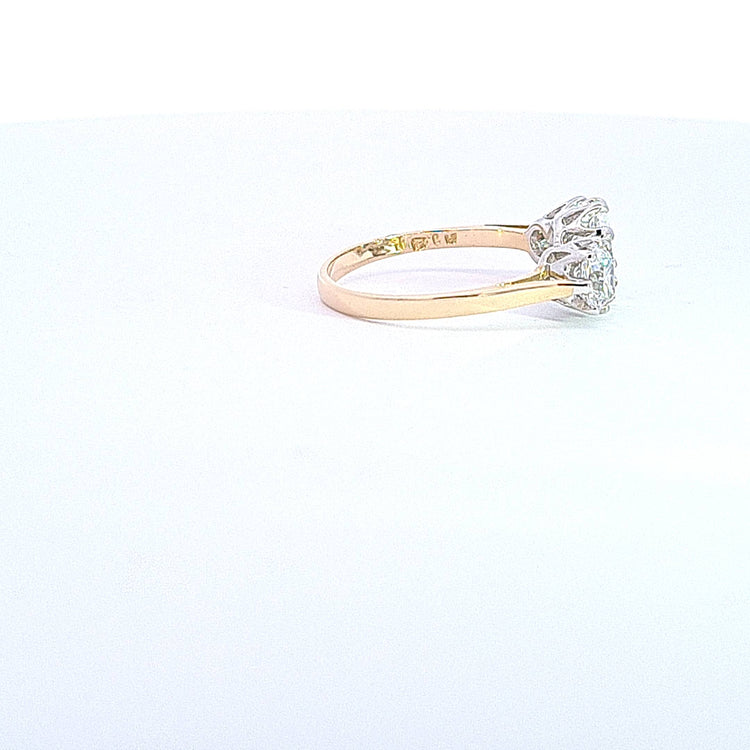 Gold Oval and round CZ 3 stone ring 37023 - Armin Lowe Jewellers