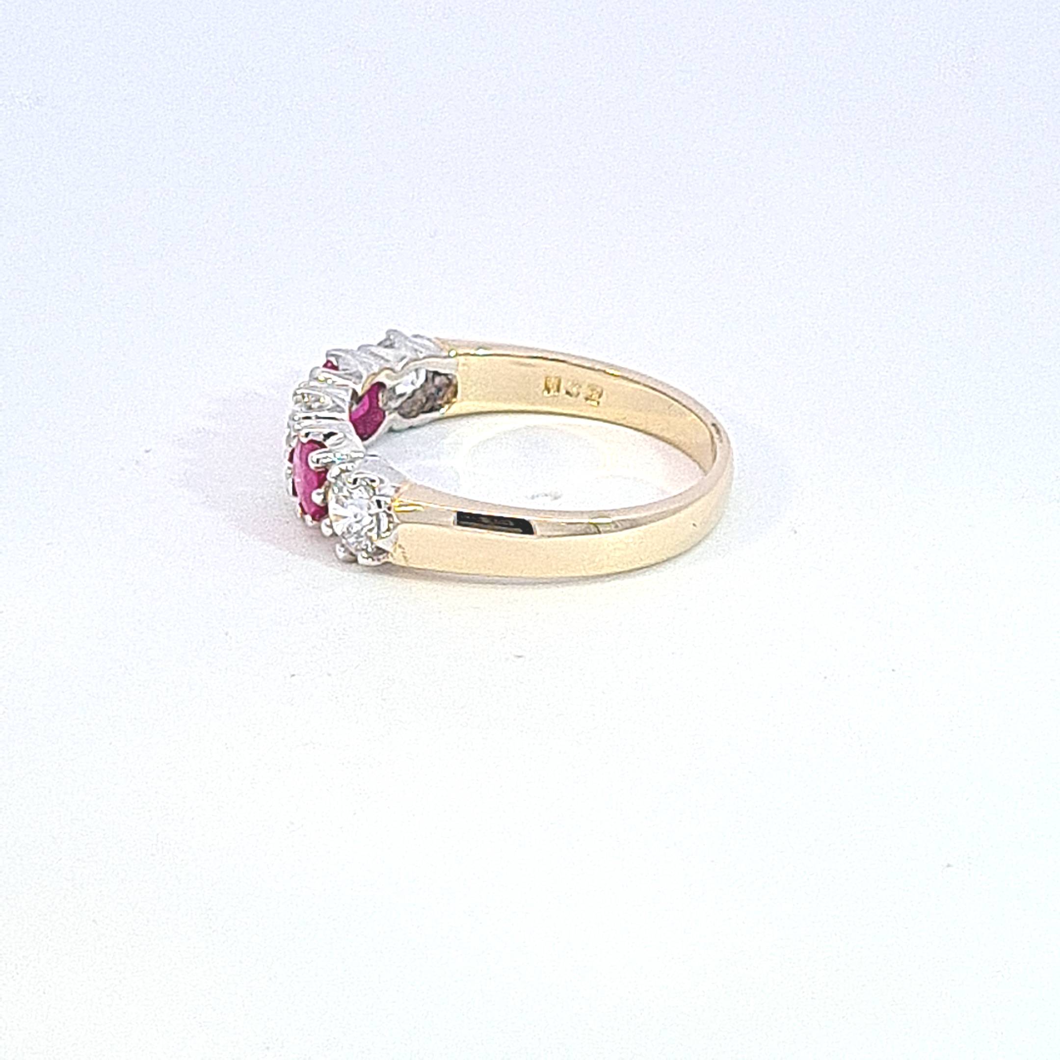 Gold Eternity ring set with Ruby & CZ 37035 - Armin Lowe Jewellers