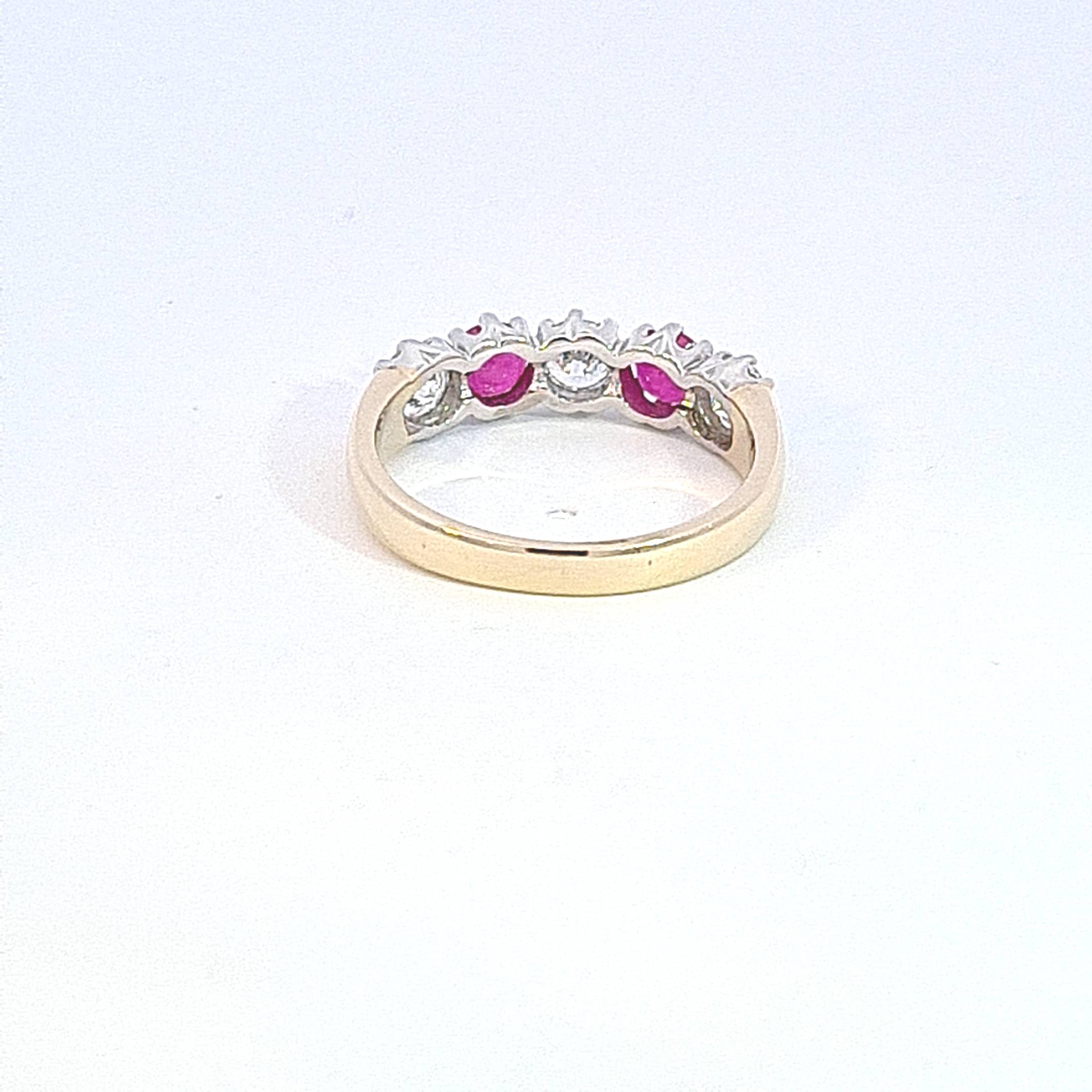 Gold Eternity ring set with Ruby & CZ 37035 - Armin Lowe Jewellers