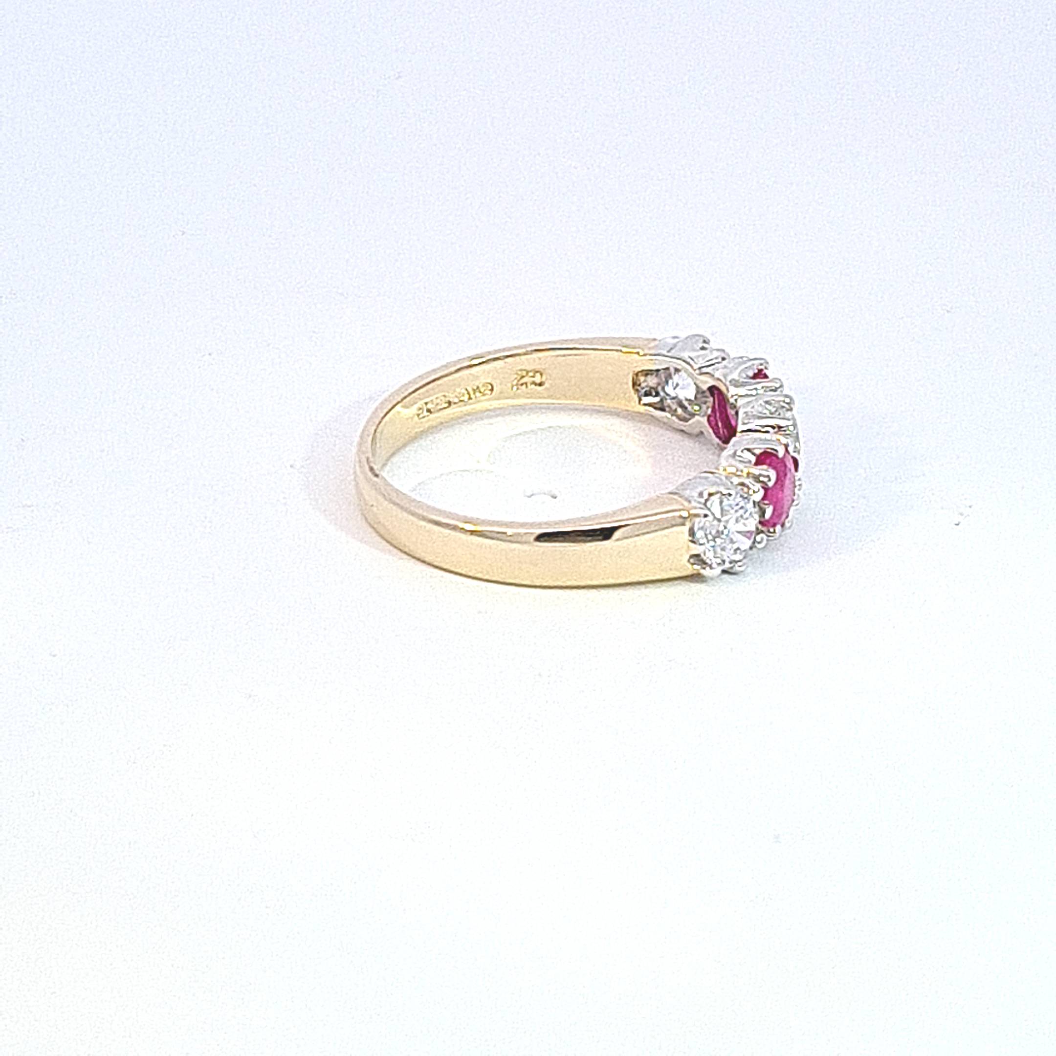Gold Eternity ring set with Ruby & CZ 37035 - Armin Lowe Jewellers