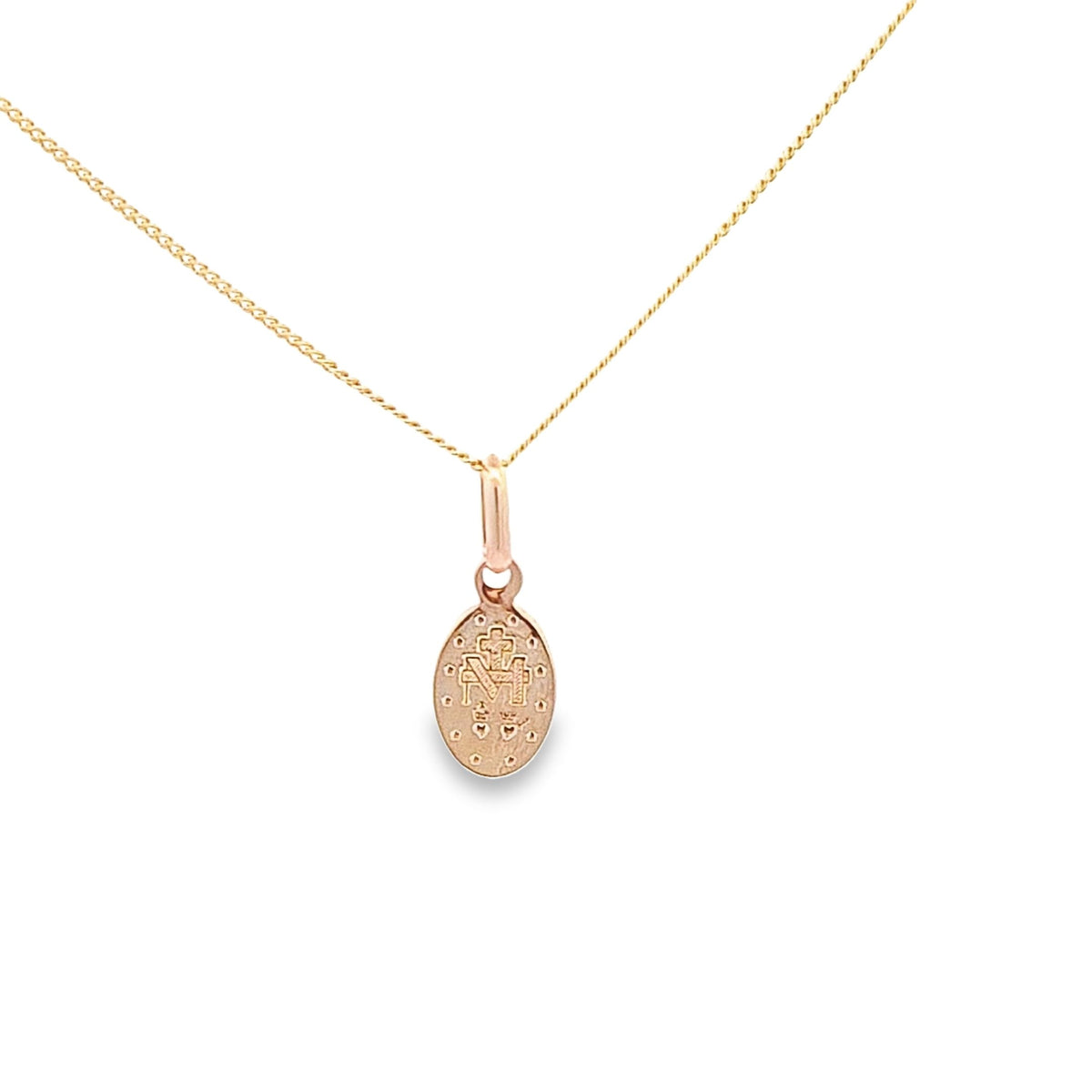 Gold 8mm mini Miraculous medal 37078 - Armin Lowe Jewellers