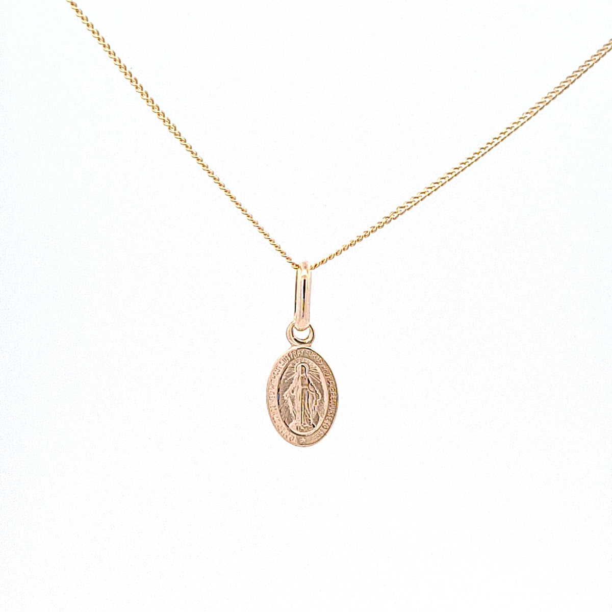 Gold 8mm mini Miraculous medal 37078 - Armin Lowe Jewellers