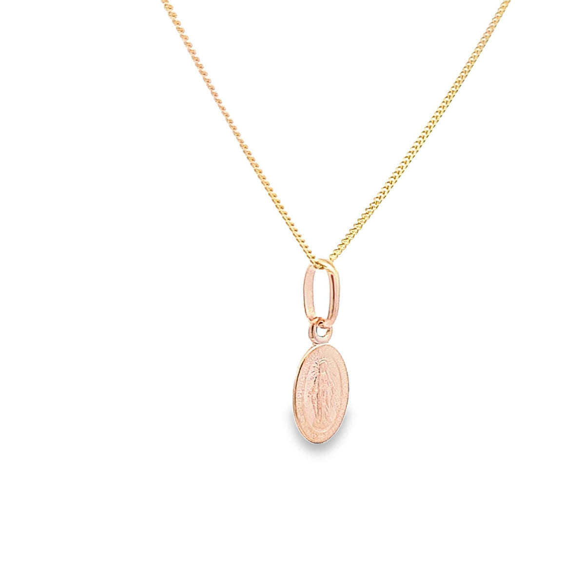 Gold 8mm mini Miraculous medal 37078 - Armin Lowe Jewellers