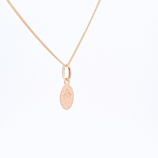Gold 8mm mini Miraculous medal 37078 - Armin Lowe Jewellers