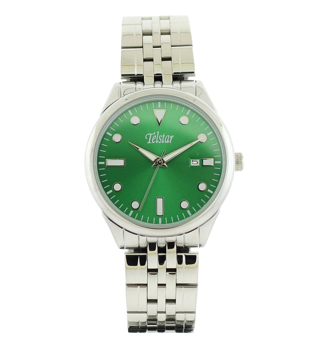 Telstar Buda M1070 BSN gents green dial watch 34131