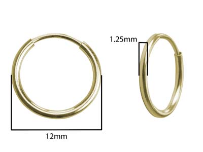 12mm 14ct Gold Filled hinged sleepers 38778