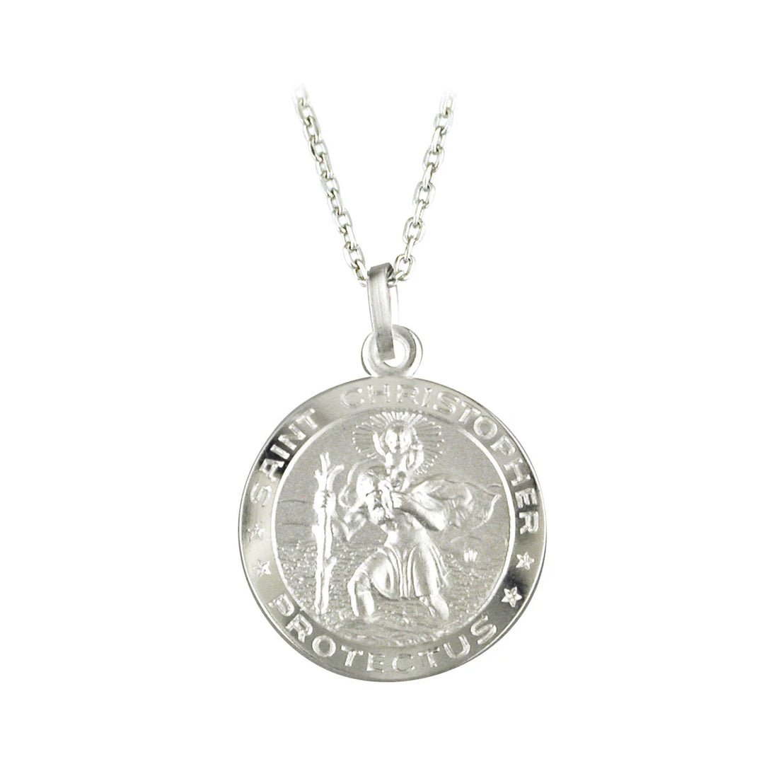 18mm satin finished St. Christopher medal 37060