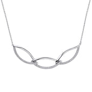 FIORELLI silver Navette Linked Necklace With Cubic Zirconia 36792