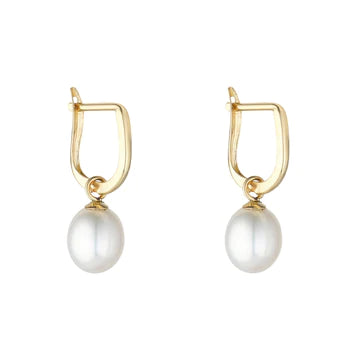 Gold Huggy pearl earrings 36403 - Armin Lowe Jewellers
