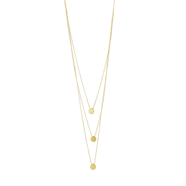 Gold Circle triple layer necklace 36417