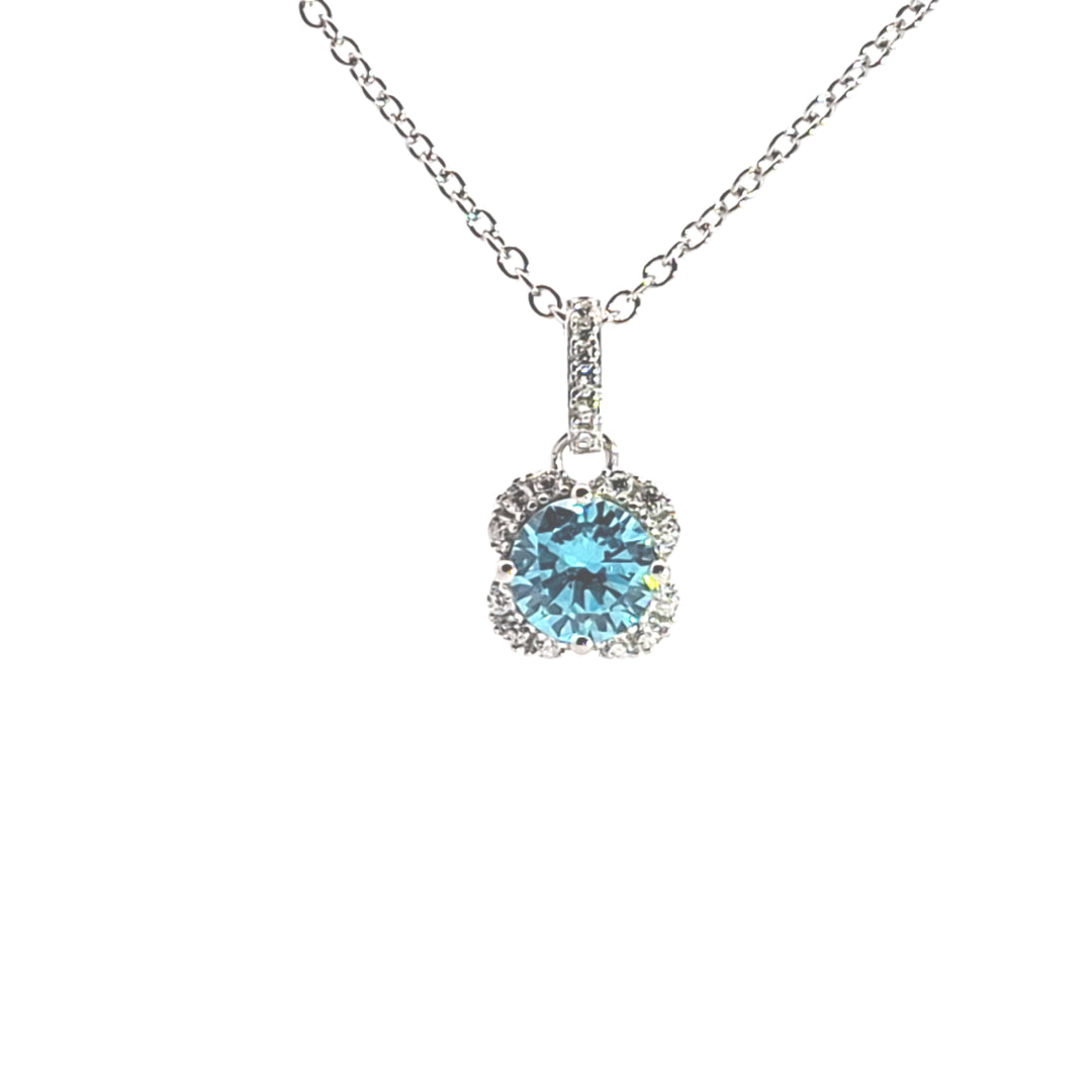 Floral CZ Halo pendant 38327