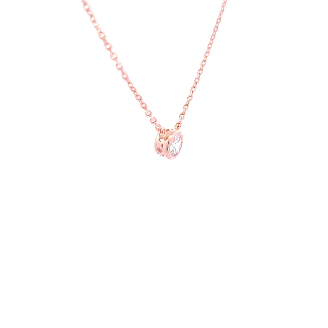 Rose Gold tone CZ solitaire pendant 38733