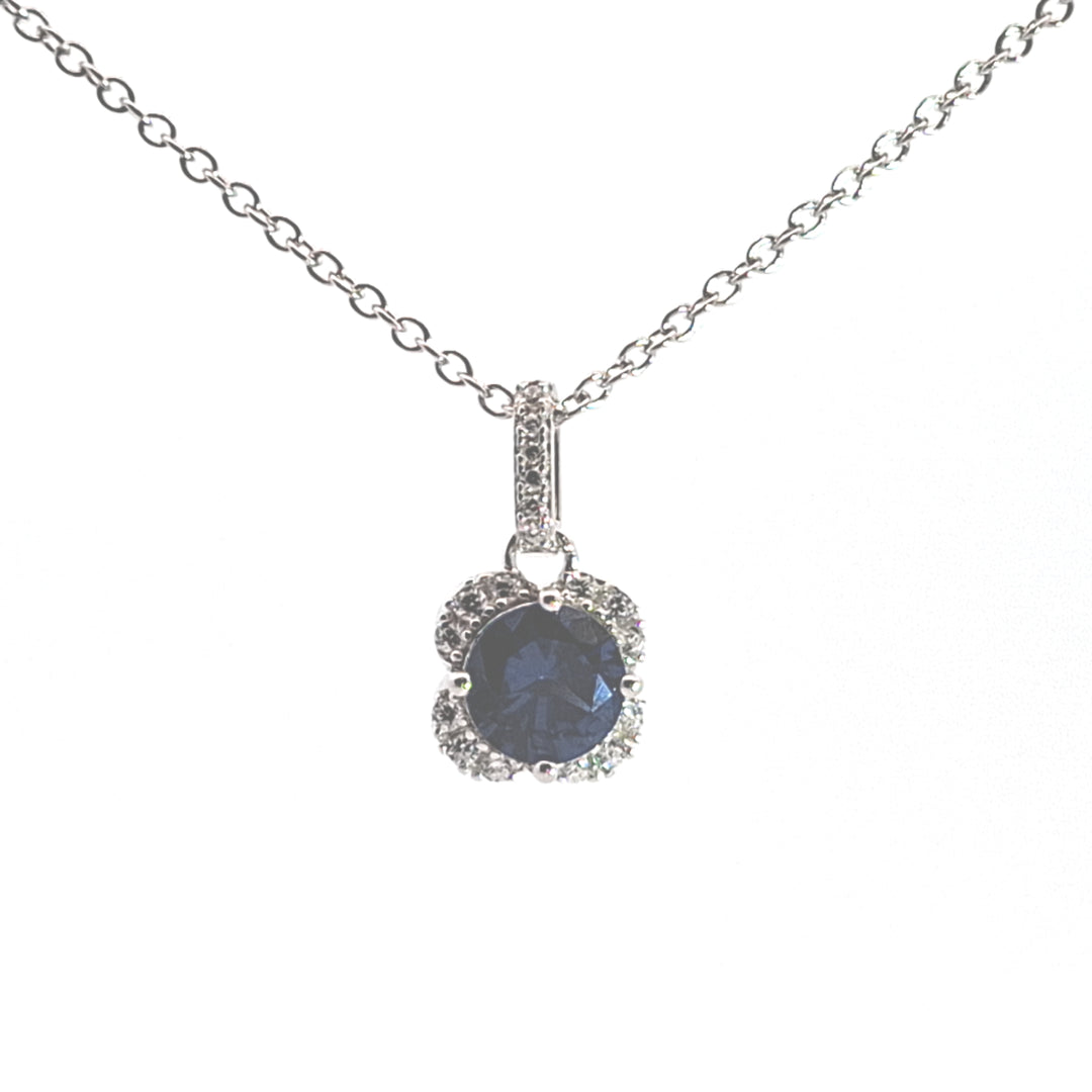 Floral CZ Halo pendant 38329