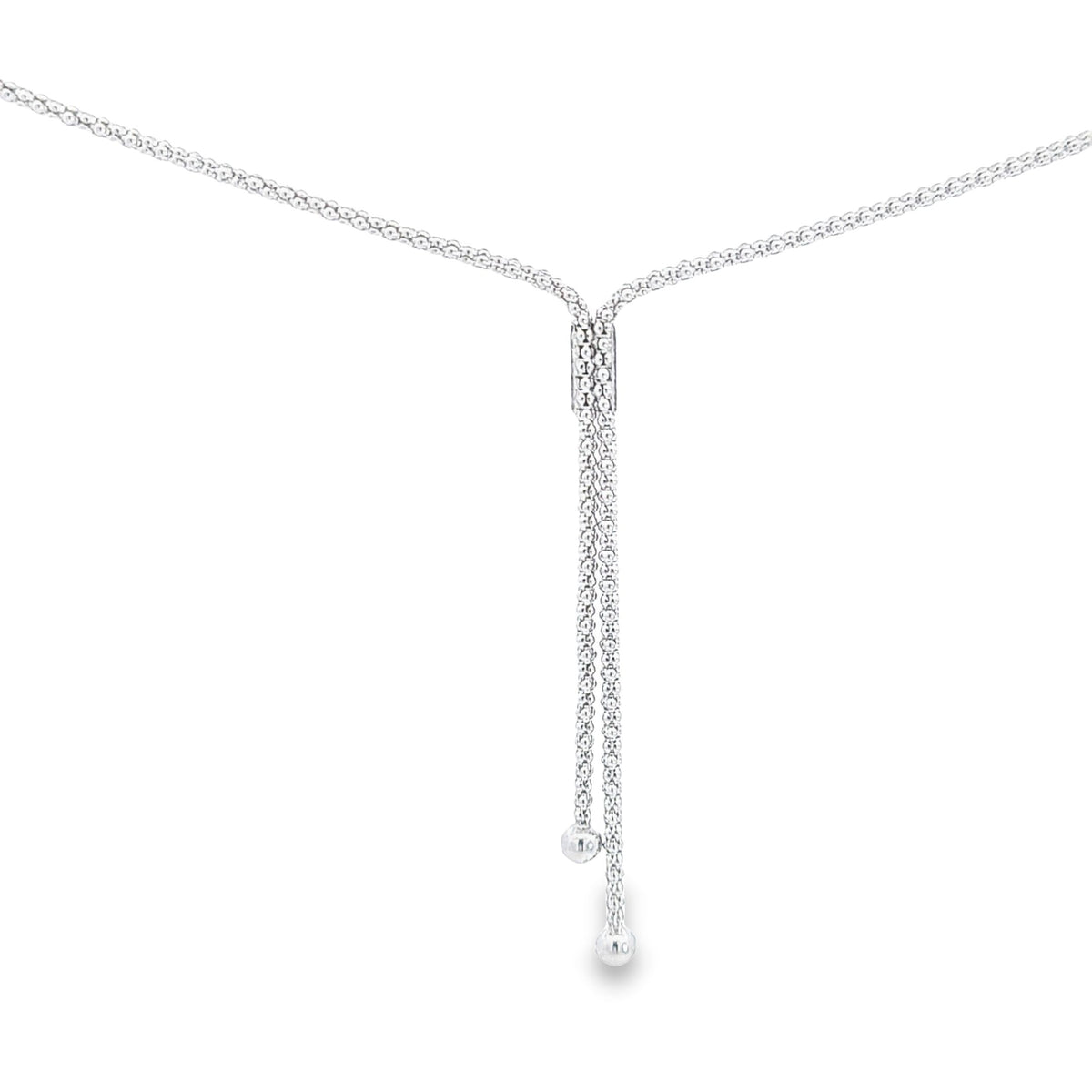 Sterling silver Lariat style CZ necklace 36915 - Armin Lowe Jewellers