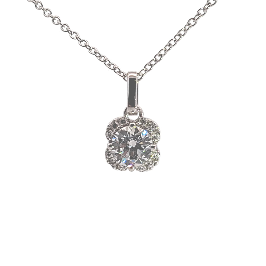 Floral CZ Halo pendant 38325