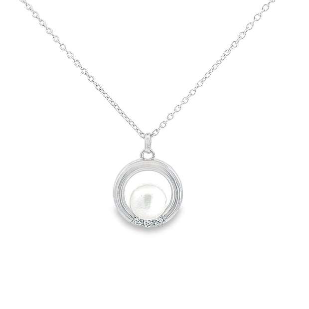Sterling silver pearl pendant 36969