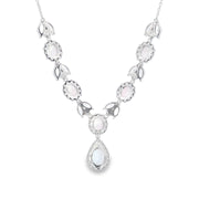 Sterling silver created Opal necklace 33611