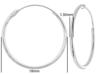 Sterling Silver hinged Sleeper Hoops 18mm 38777