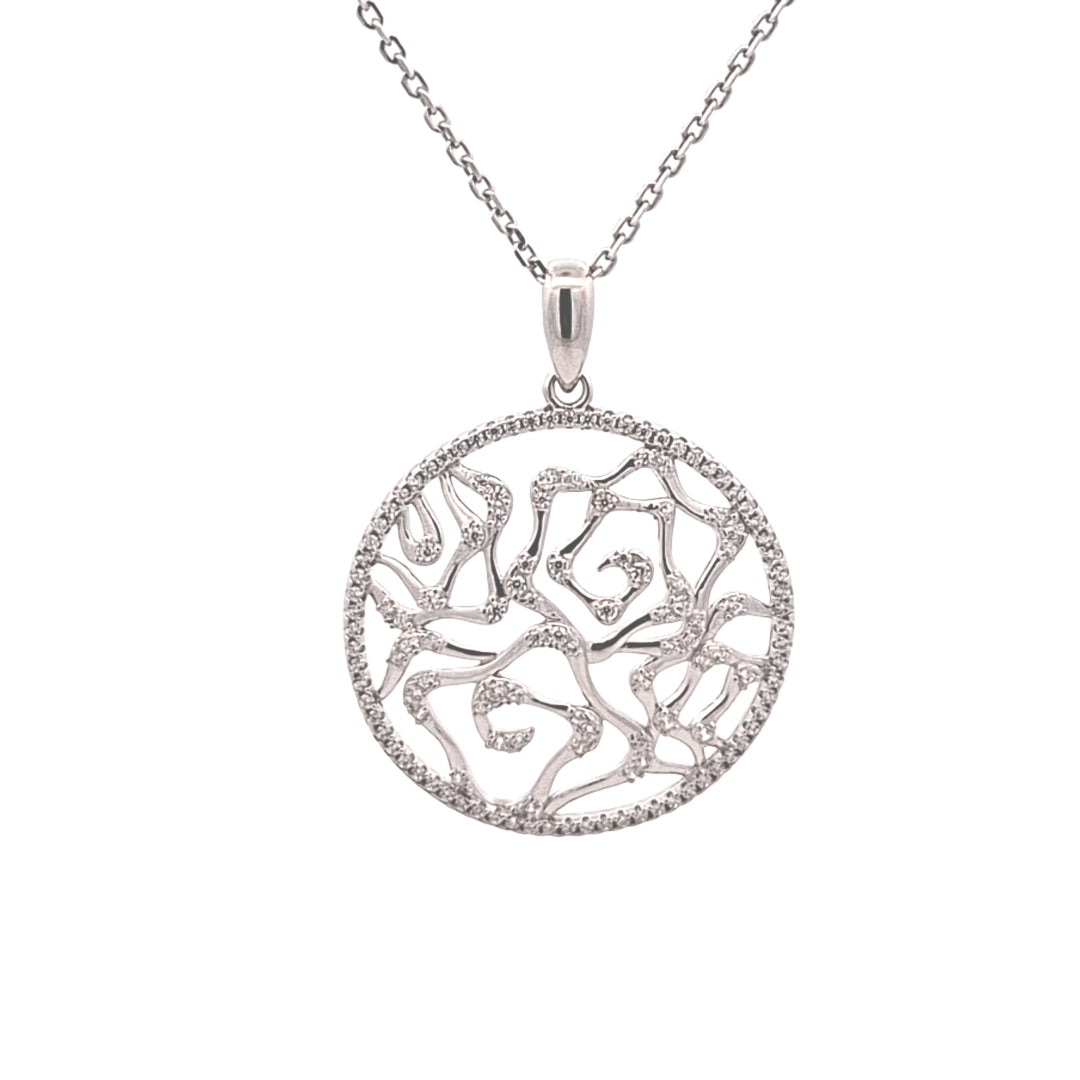 Abstract CZ pendant 38092