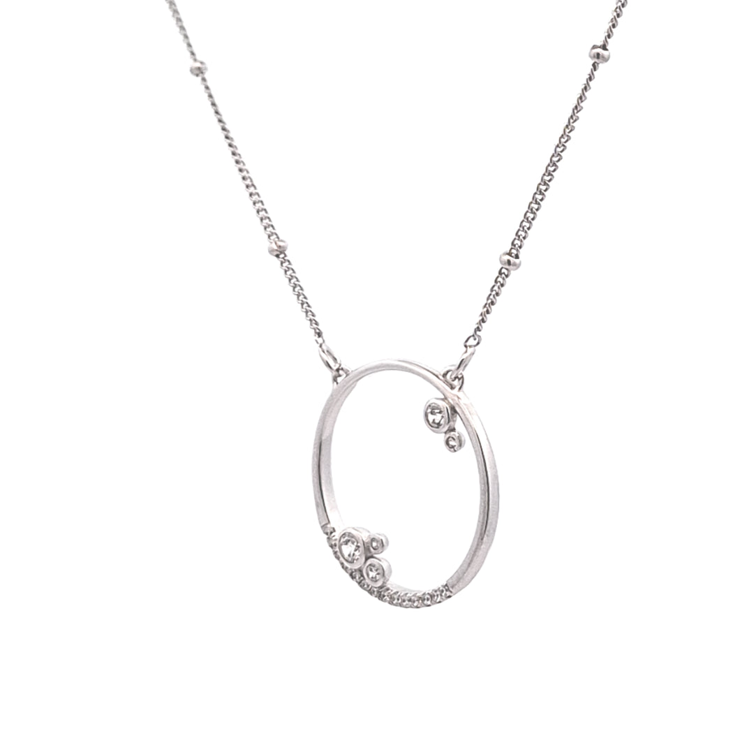 Parent and children openwork CZ pendant 38050