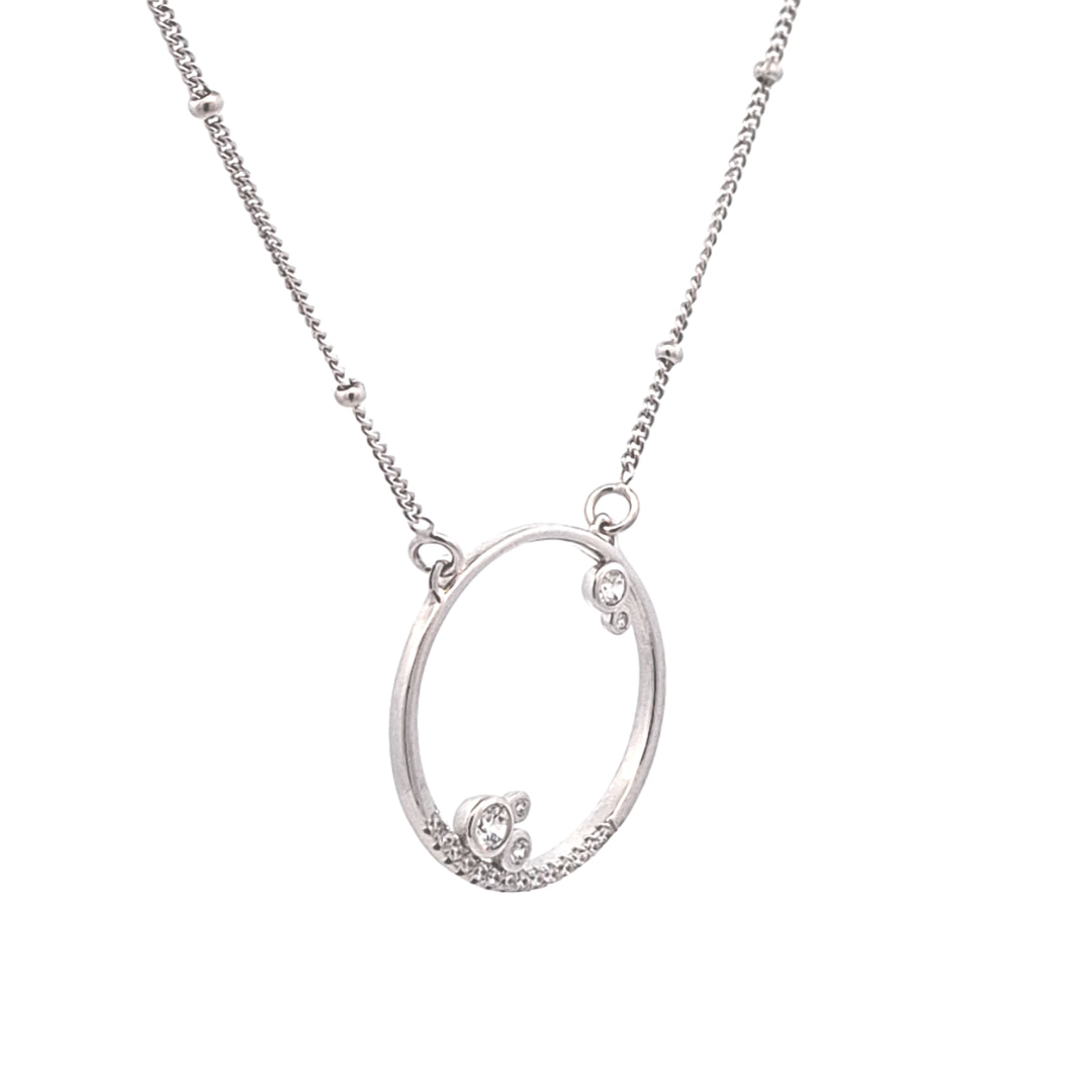 Parent and children openwork CZ pendant 38050