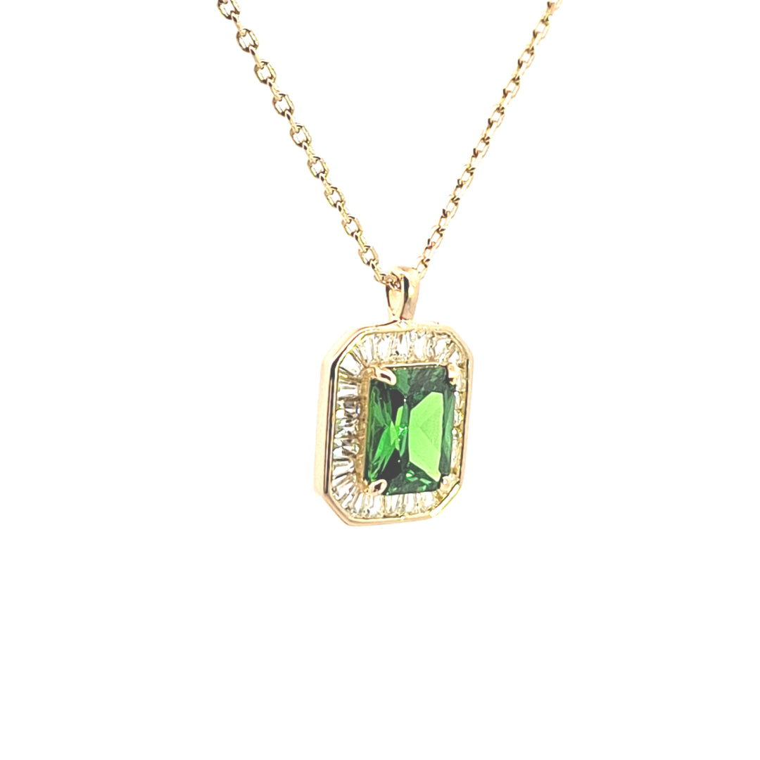 Emerald Green CZ Octagonal fancy pendant 38080