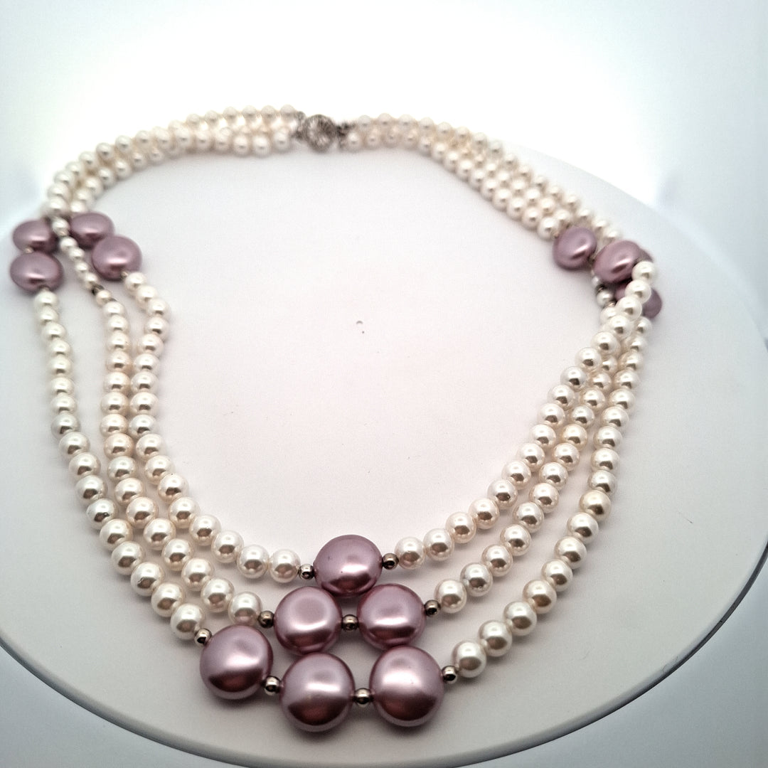 3 row pearl necklace 38734