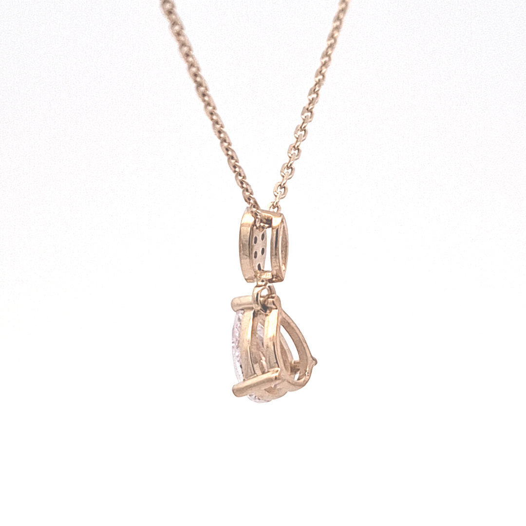 Gold CZ pear drop pendant 38771
