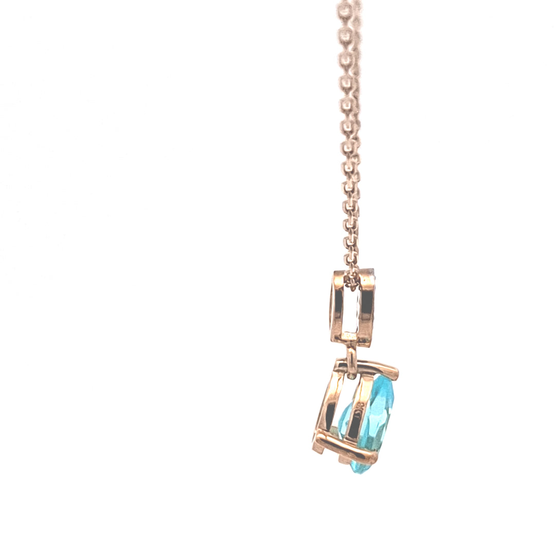 Gold Pendant with Blue topaz 38770