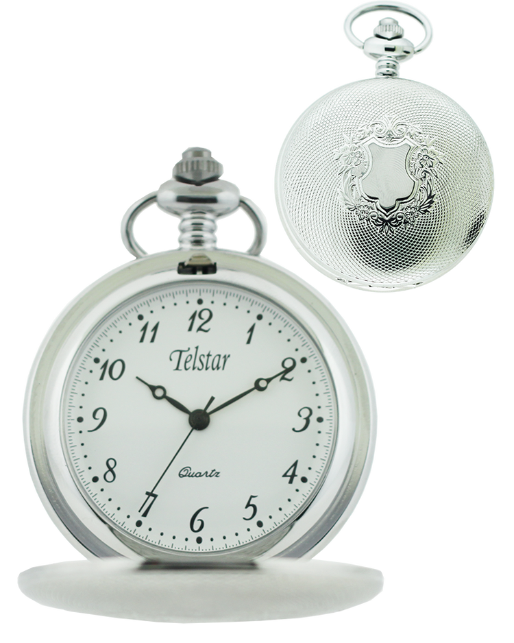 Telstar P1028 CSW Hunter quartz pocket watch and chain 37005 - Armin Lowe Jewellers