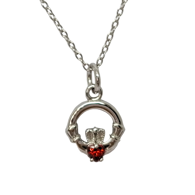 January petite silver Claddagh pendant