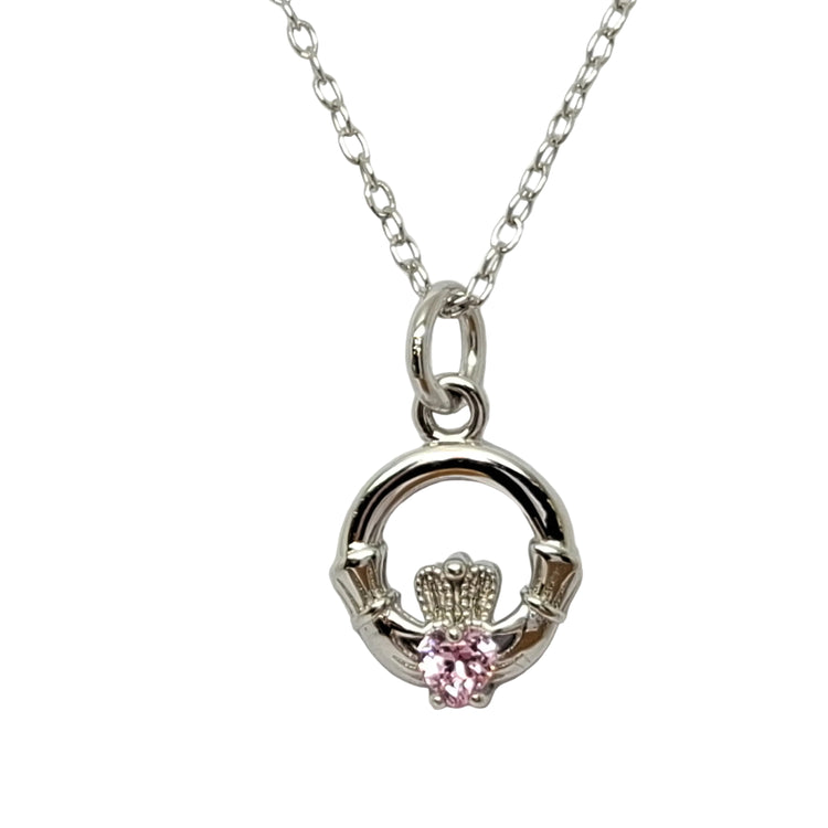 October petite silver Claddagh pendant