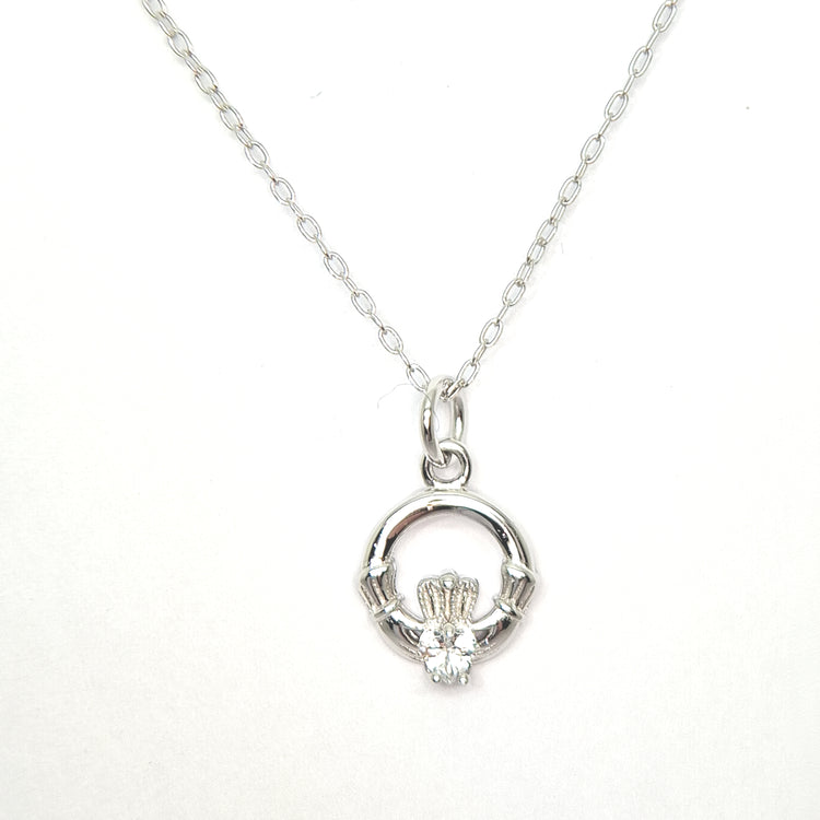 April Petite silver Claddagh pendant