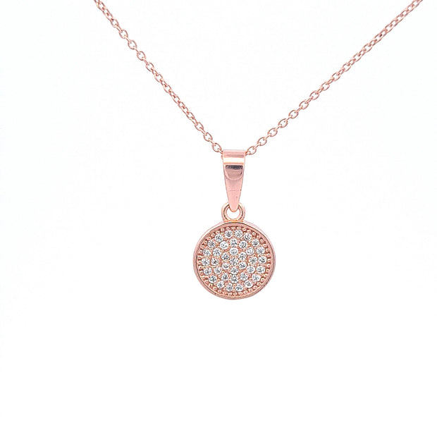 Rose gold toned Button pendant 36954