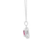 Marquise Ruby pink CZ Sterling Silver pendant 34061