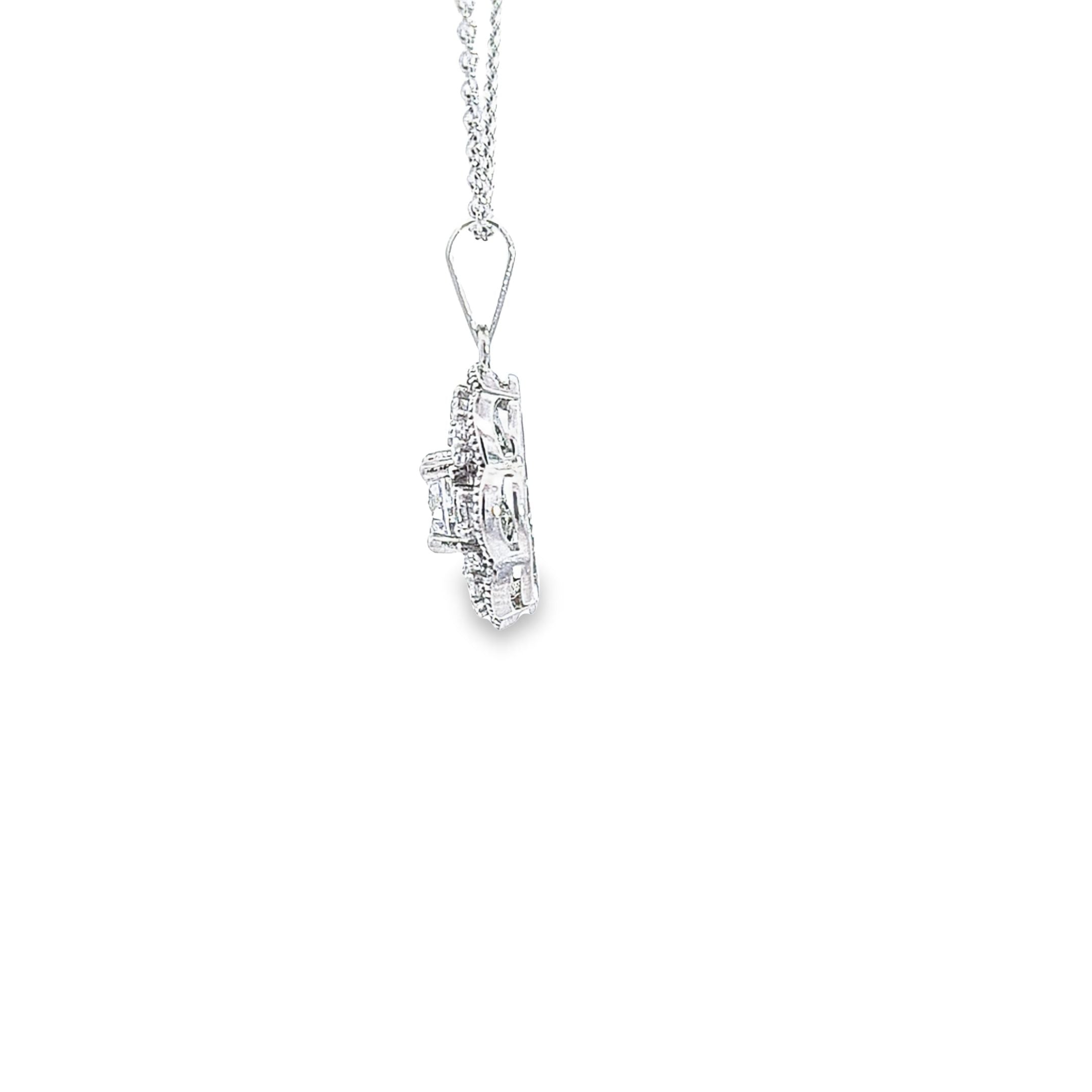Silver CZ Flower pendant 36930 - Armin Lowe Jewellers
