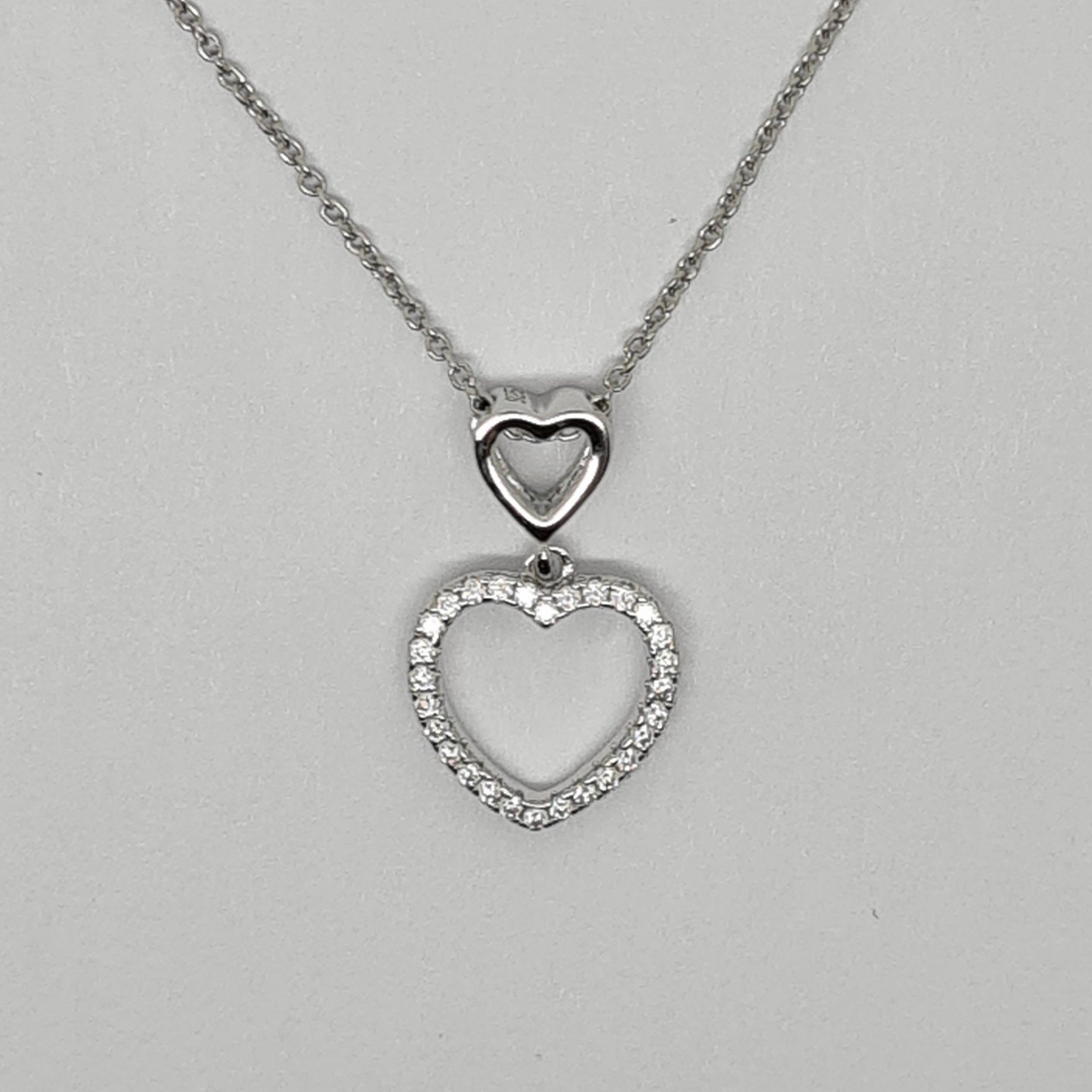 CZ set open heart pendant 34708 - Armin Lowe Jewellers