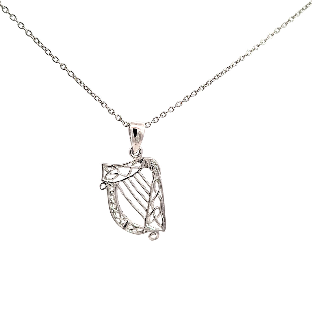 Silver Irish Harp pendant 38749